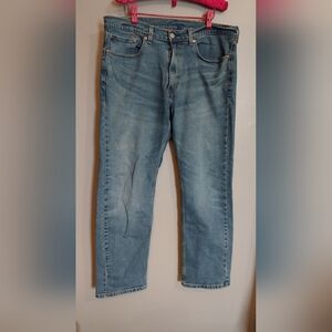 Levi Struss Jeans Men’s 505 Regular Fit Straight Blue Jeans 36x32 Medium Wash